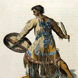 A Siberian shaman. 19th century engraving
