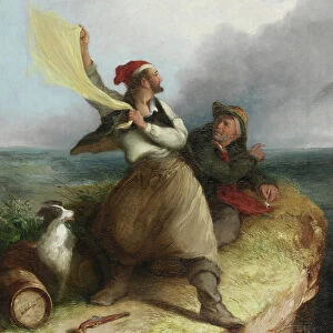 Smugglers on the Look-Out, 1850 (oil on canvas)