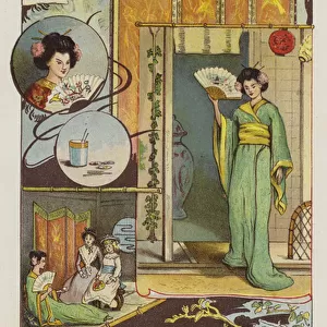 Story of a Japanese Screen (colour litho)