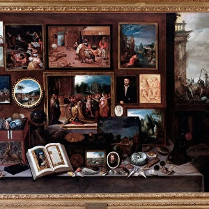 View of a cabinet of curiosites or chamber of wonders (Painting, 1625)
