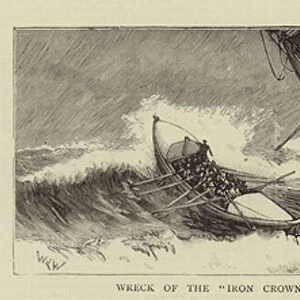 Wreck of the "Iron Crown"at the Mouth of the Tyne, Arrival of the Life-Boat (engraving)