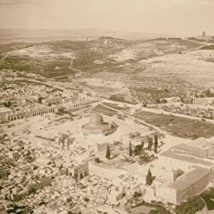 Aerial view Temple Mount Western Wall southwest