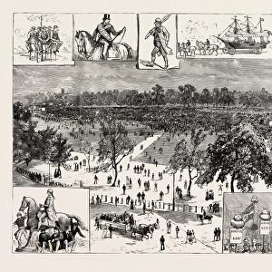 THE GREAT REFORM DEMONSTRATION IN HYDE PARK, engraving 1884, LONDON, UK, britain