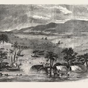 Inundation in India: View of a Branch of the Ganges, Near Rajmahal, 1856