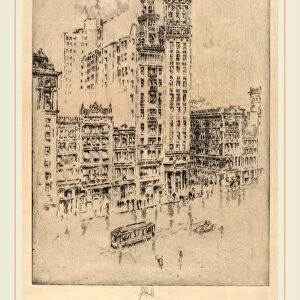 Joseph Pennell, Union Square, Rainy Day, American, 1857-1926, 1904, etching