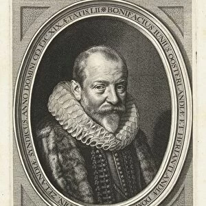 Portrait Bonifacius Junius age 52 bust mill collar