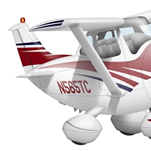 Cartoon illustration of a Cessna 182 aeroplane