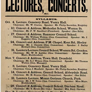 Ecclesall Industrial and Provident Society Ltd Education Department - syllabus of lectures and concerts, etc. 1903