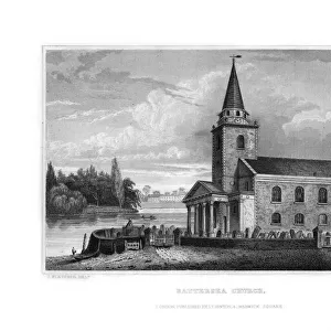 Battersea Church, Battersea, London, 1829. Artist: J Rogers