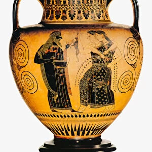 Dionysus and two Maenads. Attic black-figured amphora, ca 550-530 BC
