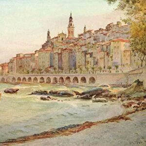 Mentone, from Garavan, c1910, (1912). Artist: Walter Frederick Roofe Tyndale