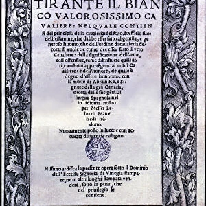 Tirant lo Blanc by Bernat Martorell, cover of the edition in Italian language, printed