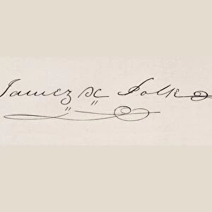 Signature Of James Knox Polk 1795 To 1849 11Th President Of The United States 1845 To 1849