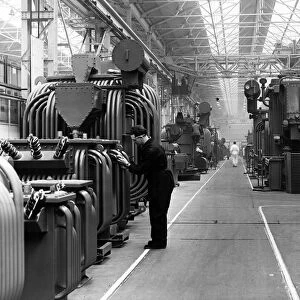 English Electric activities on Merseyside. A section of the assembly bay for transformers