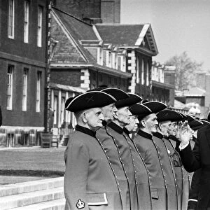 President of France Charles de Gaulle at the Royal Hospital Chelsea. 7th April 1960