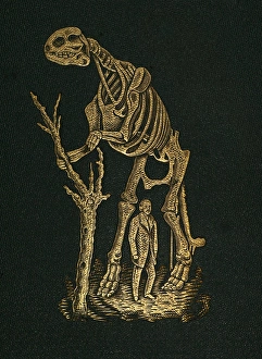 1868 Waterhouse Hawkins & hadrosaur gilt 1868 Waterhouse Hawkins & hadrosaur gilt 1868 Waterhouse Hawkins & hadrosaur gilt 1868 Waterhouse Hawkins & hadrosaur gilt