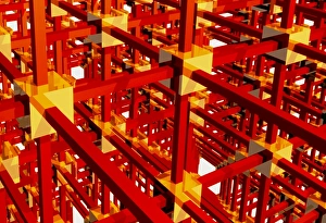 Computer Art Prints: Computer artwork of a grid or network