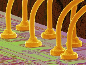 Wires Prints: Computer chip, SEM