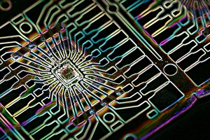 Circuits Prints: Microprocessor chip, artwork