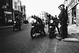 Rockers and their bikes in Brixton